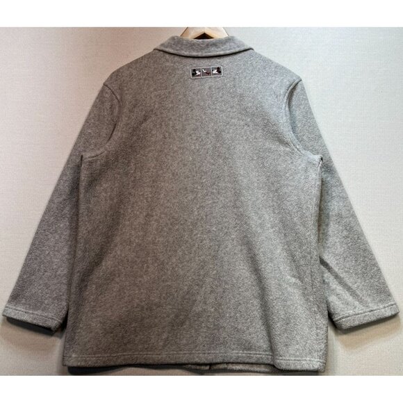 Disney Store Adult Mickey Minnie Mouse Button Up Fleece Jacket Size Medium Gray - Picture 2 of 11